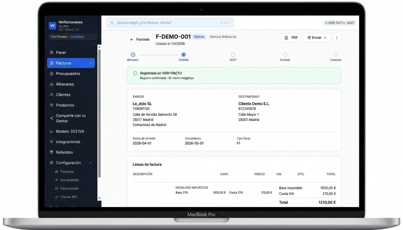 Dashboard Verifacturamos